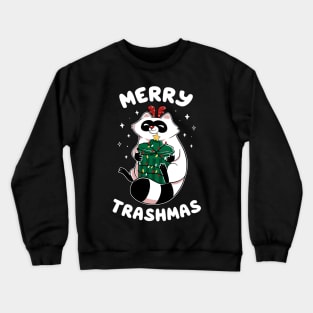 Merry Trashmas Xmas Raccoon by Tobe Fonseca Crewneck Sweatshirt